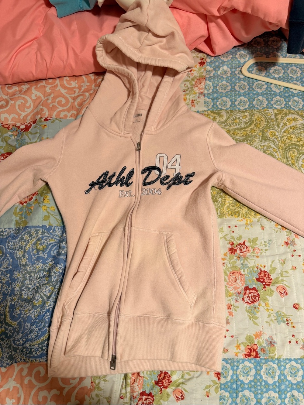 Hollister Light Pink Fleece-Lined Hoodie
